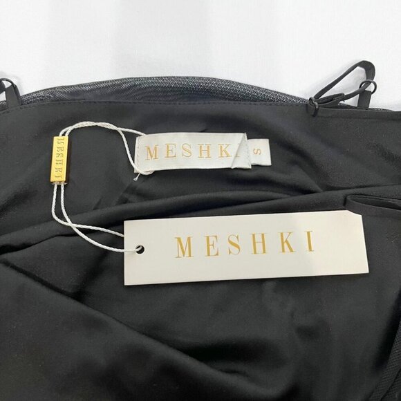 NWT MESHKI SARAH BLACK MESH SEMI-SHEER MINI DRESS - S - Picture 7 of 9
